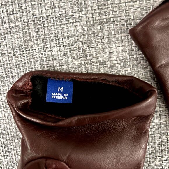 Apt. 9 Burgundy 100% Leather Gloves Fleece-Lined Touchscreen Compatible Medium - Picture 7 of 7